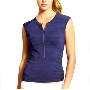 Athleta Pacifica Dark Blue cap sleeve top